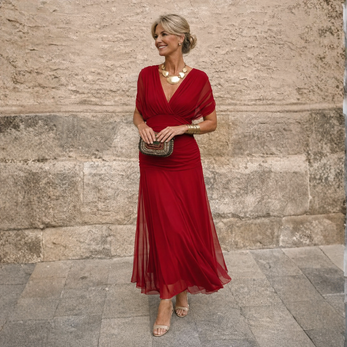 Eliza | Pleated Wedding Guest Maxi Dress