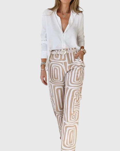 Emilia™ | Stylish Pants + Free Blouse & Belt