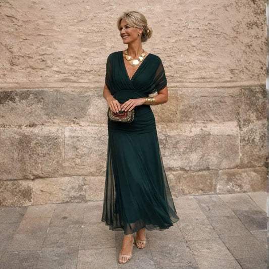 Eliza | Pleated Wedding Guest Maxi Dress