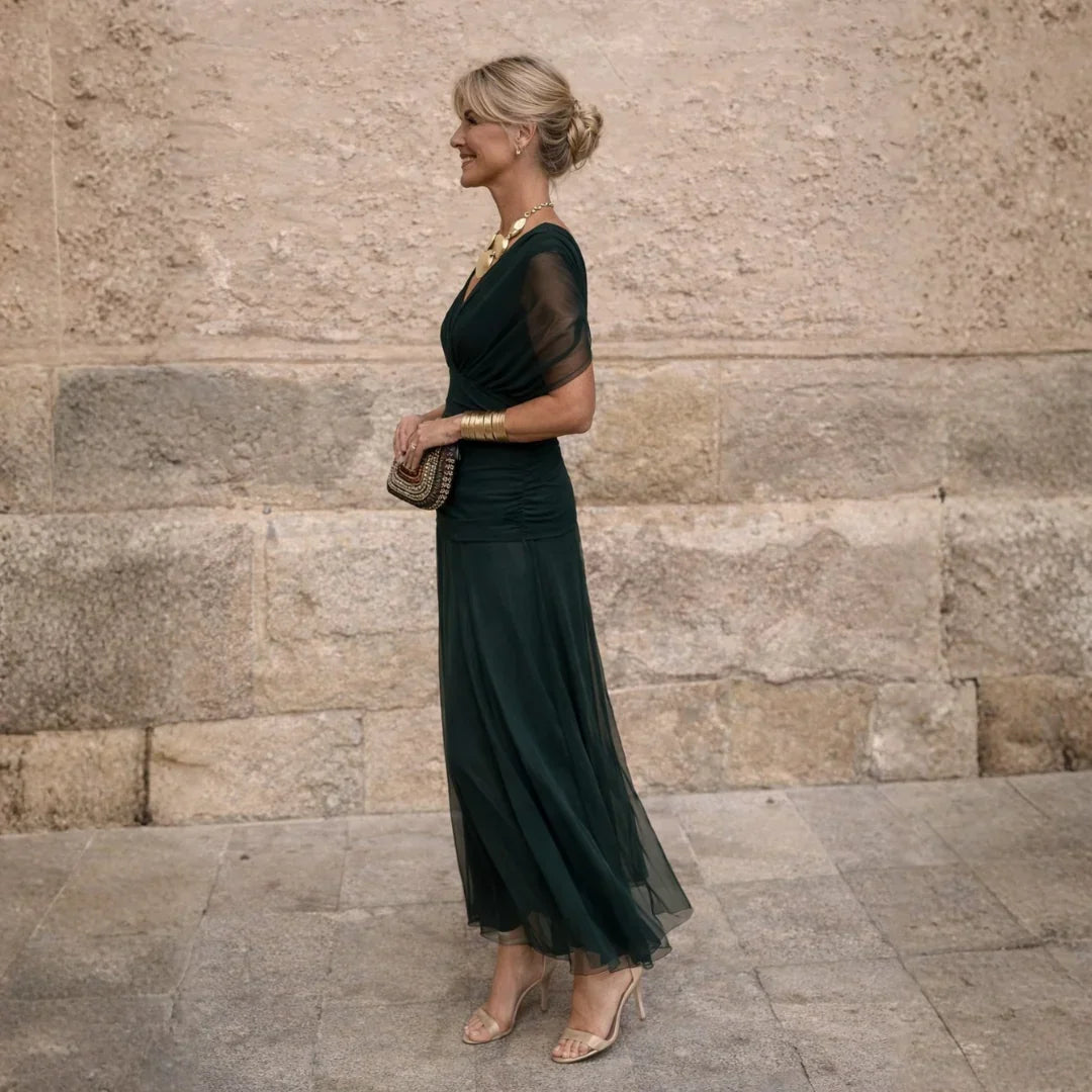 Eliza | Pleated Wedding Guest Maxi Dress