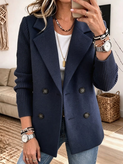 Carla | Elegant Blazer with Knitted Sleeves