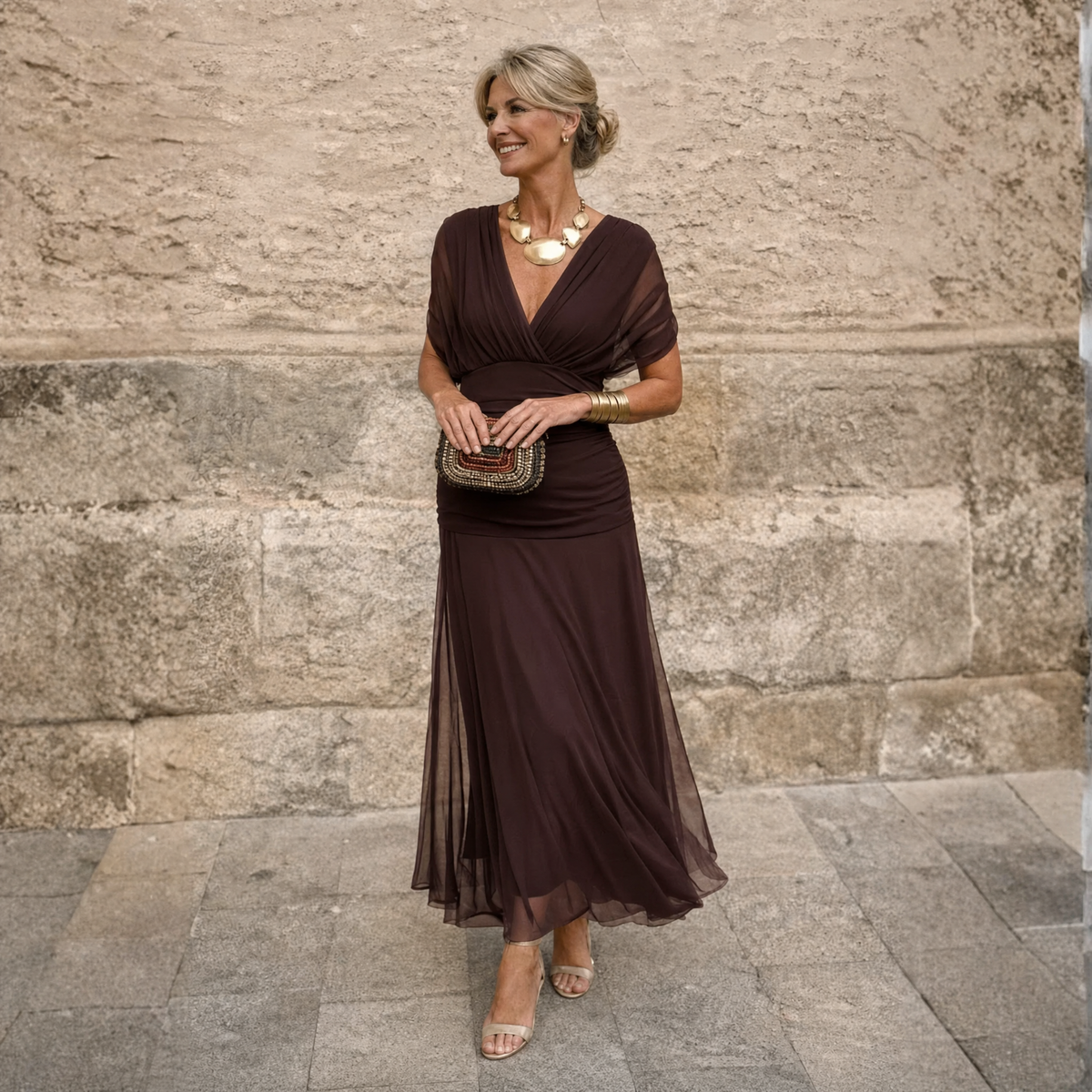 Eliza | Pleated Wedding Guest Maxi Dress